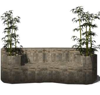 自然风户外石椅su模型