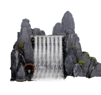 自然风山川瀑布su模型