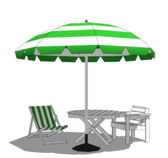 现代休闲桌椅su模型