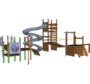 现代儿童游乐设施su模型