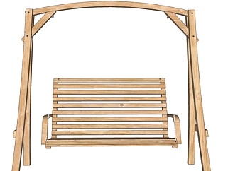 现代实木吊椅su模型