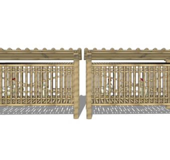 现代实木鸡舍su模型