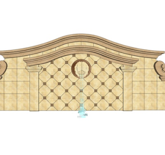 欧式景观墙su模型