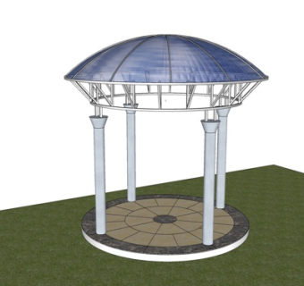 欧式圆顶凉亭su模型