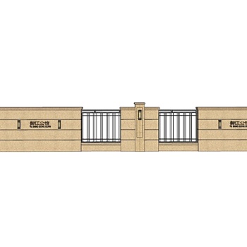 现代围墙护栏su模型