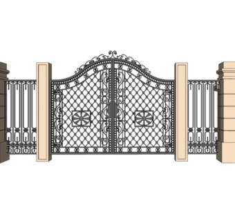 欧式庭院大门su模型
