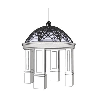 欧式圆顶凉亭su模型
