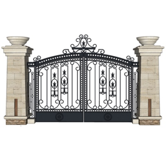 欧式庭院大门su模型