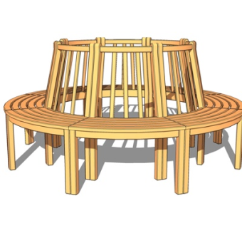 现代实木公用椅su模型