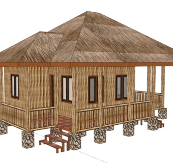 现代独栋别墅外观su模型