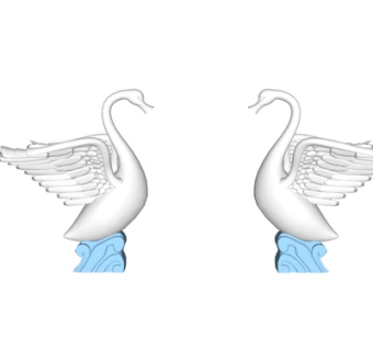 现代天鹅雕塑su模型