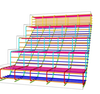现代金属观众台su模型