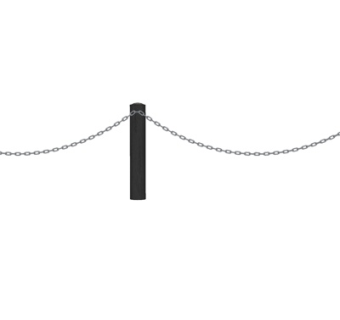 现代石墩铁链护栏su模型