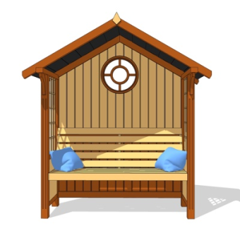 北欧实木公用椅su模型