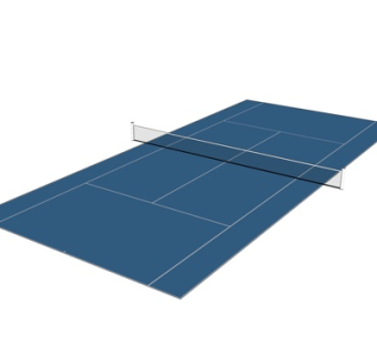 现代羽毛球场su模型