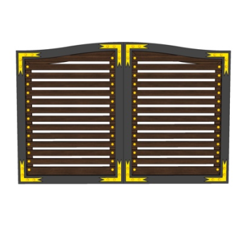 美式实木窗户su模型