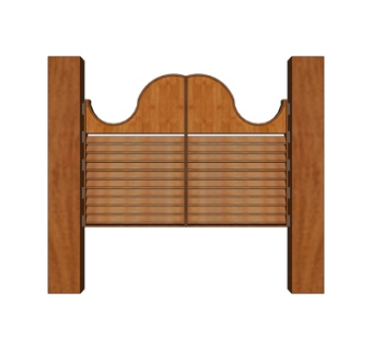 现代实木牛仔门su模型