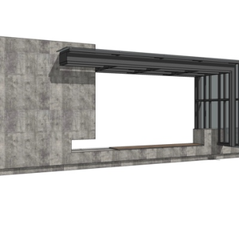 现代公交站su模型