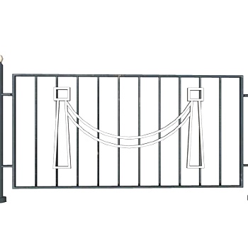 现代铁艺护栏su模型