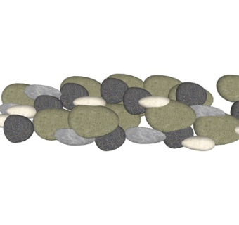 现代鹅卵石su模型