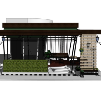 现代独栋别墅外观su模型