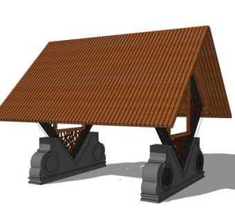 现代门头su模型