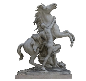 现代人物骏马雕塑su模型