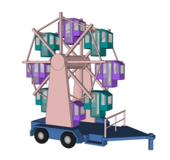 现代小型摩天轮su模型