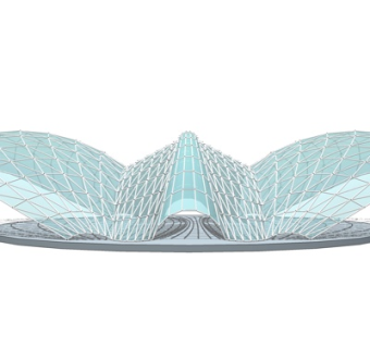 现代车站su模型