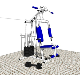 现代健身设备su模型