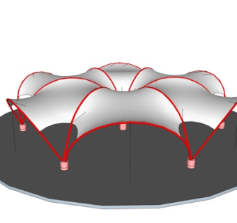 现代亭子su模型