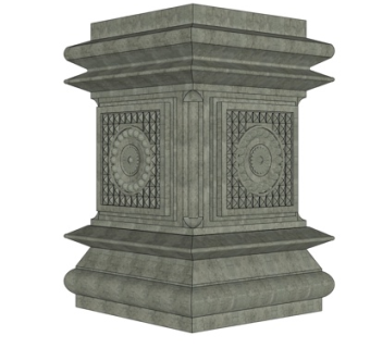 欧式雕花柱子su模型