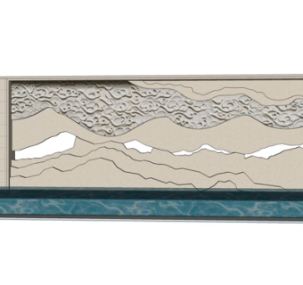 新中式景观墙su模型