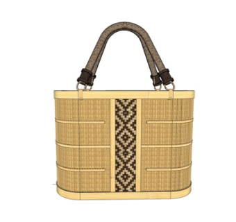 现代竹编篮子su模型