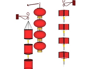 中式灯笼su模型
