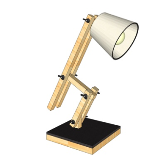 现代实木台灯su模型