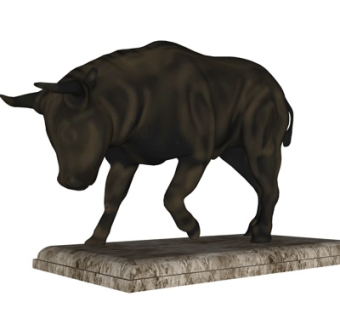 现代公牛雕塑su模型