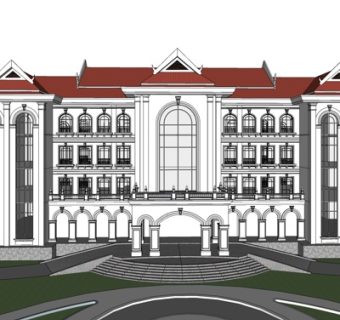 欧式建筑外观su模型