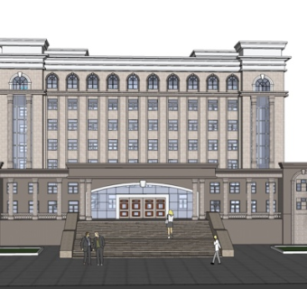 欧式办公楼外观su模型