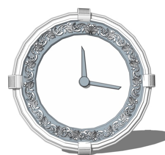 欧式雕花时钟su模型