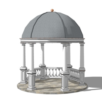 欧式园亭su模型