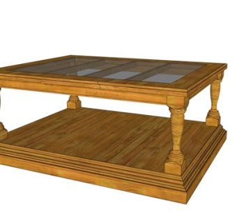 现代实木茶几su模型