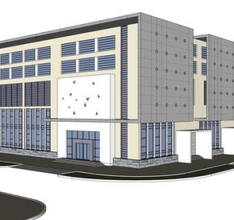 现代办公楼su模型