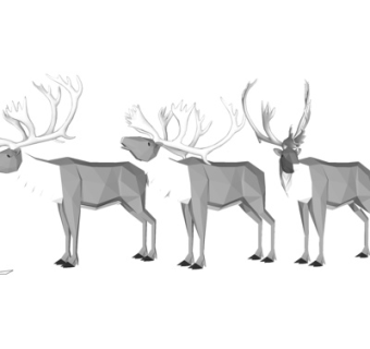 现代麋鹿摆件su模型