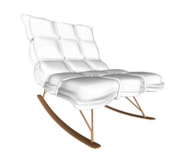 现代布艺休闲椅su模型