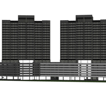 现代高层办公楼su模型
