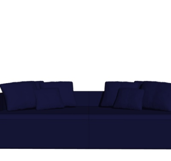 现代布艺双人沙发su模型