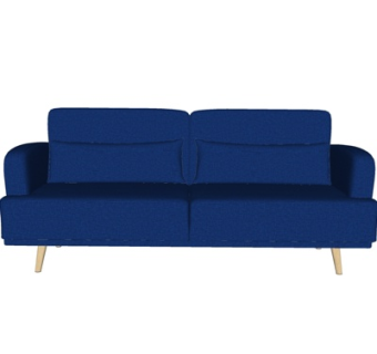 北欧布艺双人沙发su模型