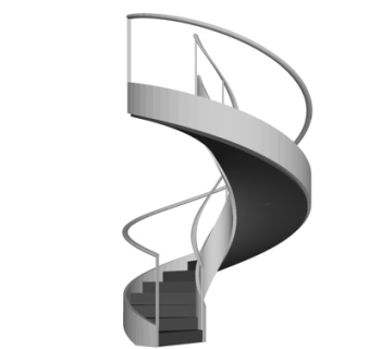 现代旋转楼梯su模型