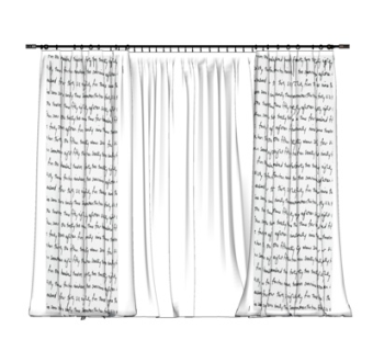 现代布艺窗帘su模型